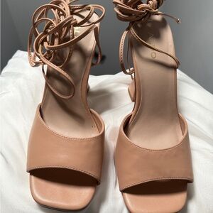 Aldo Nude Strappy Heeled Sandals